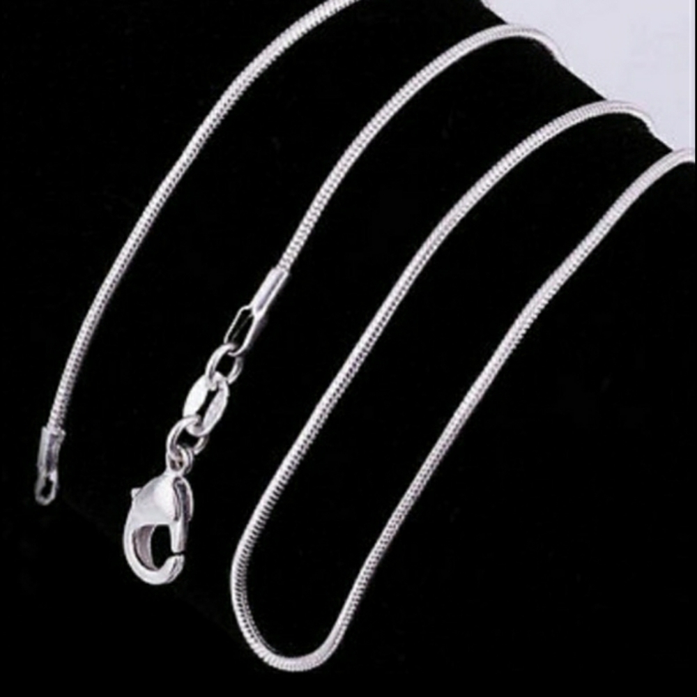 18" Snake S925 STAMPED Silver Chain - 1MM - Picture 5 of 5